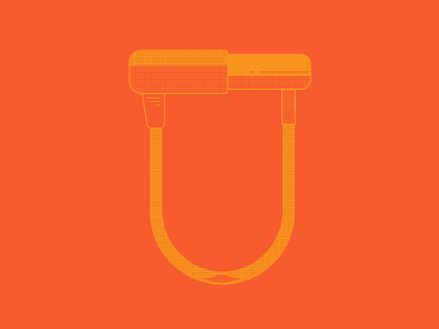 Ol' Trusty bike lock illustrator orange u lock vector yellow