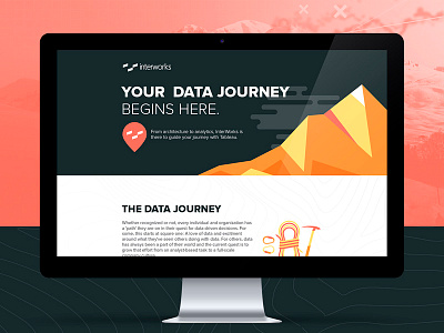Your Data Journey Begins Here alpine art direction climb data illustration mountain vector