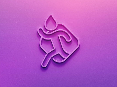 FuelRunner Logo art fuel fuelrunner illustration man pink purple run runner
