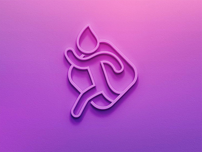 FuelRunner Logo art fuel fuelrunner illustration man pink purple run runner