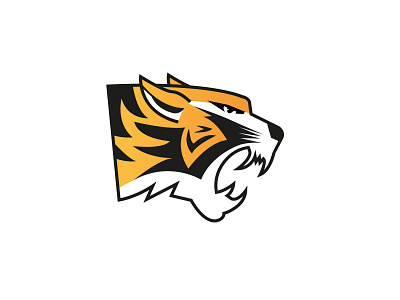 Tiger Sports Logo animal eye head head logo logo design mark design mascot orange sports logo sports logo design tiger tiger logo tigers yellow