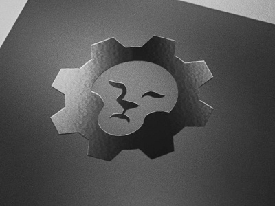 Lion Machine Lion animal black dark face lion head lion logo lions logo design machine metal