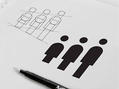 Growing People Logo ages grid gridlines grinds growing human humans line men people users women