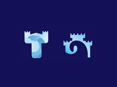 Tsunami Castle blue castle castle negative space tsunami tsunami logo water water castle water castle logo water wave wave logo