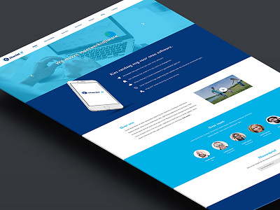 Web design blue it landing page modern one page software web design webdesign website