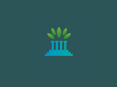 Nature Temple blue green icon iconic logo logo design nature temple