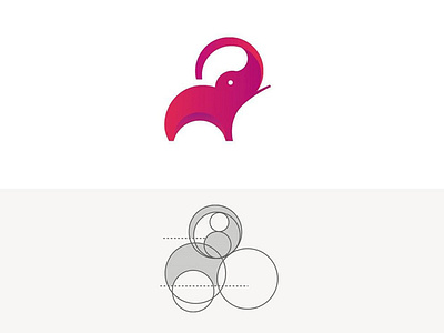 Elephant Logo (Grid) design elephant icon icon design logo design marker minimal design olifant vector