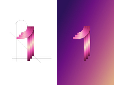 Number 1 cijfer figure getal ontwerp gradient logo logodesign number number 1 number one numbers nummer 1 logo nummer 1 ontwerp one