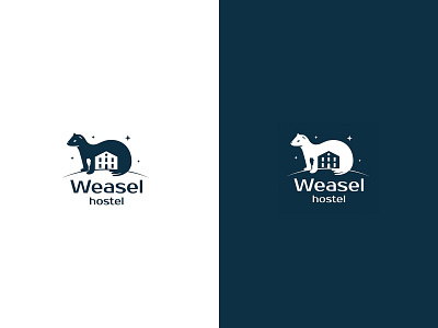 Weasel Hostel animal hostel logo logodesigner logotype negative space tourism wezel