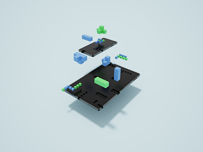 Voxel Devices abstract blocks design device ipad iphone magicavoxel voxel voxelart