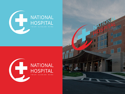 NATIONAL HOSPITAL branding design illustration logo