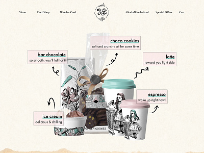 'Homepage' for a coffee shop branding coffee shop design graphic design ui ux