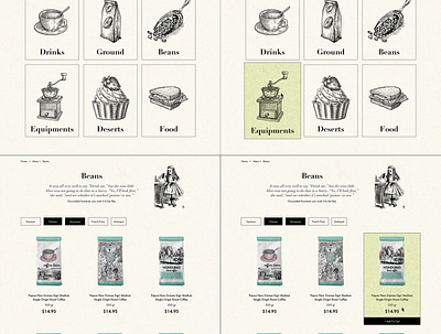 'Menu List' pages for a coffee shop branding coffee shop design graphic design ui ux