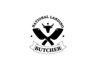 National Landing Butcher logo design