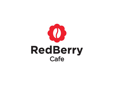 RedBerry Cafe berry cafe coffee logo red redberry