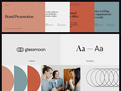 Glassmoon — Brand Presentation brand branding canela consultancy glassmoon graphic illustration inter logo marketing minimal moon pastels presentation significa soft tech typography ui warm