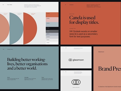 Glassmoon — Branding brand brandbook canela colours colourscheme deck design graphic hk grotesk inter logo moon pastel presentation significa tech ui