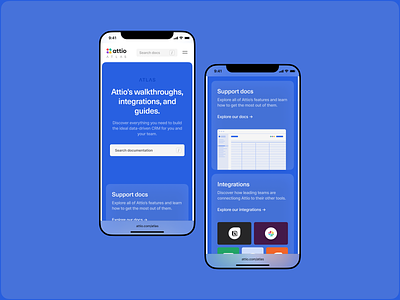 Attio – Atlas Mobile atlas attio blue branding cards clean docs documentation geometric minimal mobile responsive saas tech ui