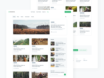 🌳Reforestum Blog apercu blog cards forest green grid significa ui white