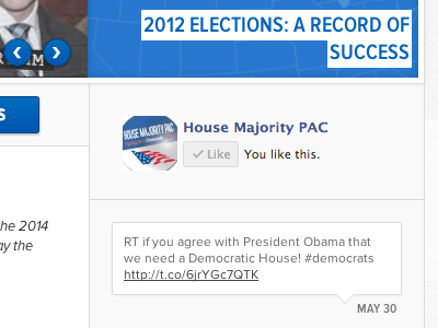 Sidebar campaign clean home homepage political social tweet
