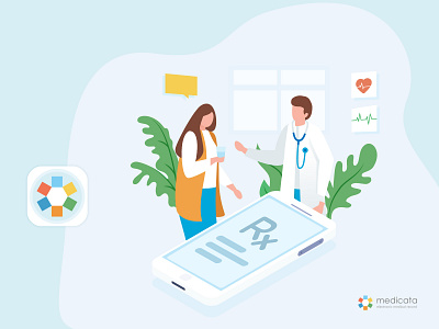 icon with illustration for medical app