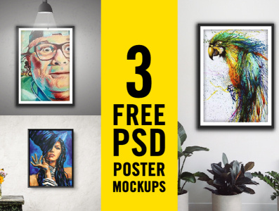 Set of 3 FREE PSD Poster Mockups download free psd mockup download mock up download mockups free free mockup free poster psd mockup freebie psd freebies photoshop mockup poster design mockup psd psd mockup set of 3