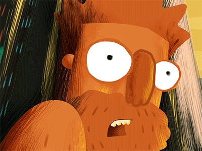 Surprise! after effects animation caveman illustration tiger