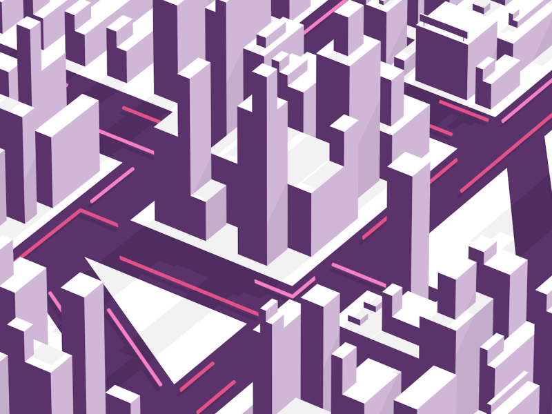 Chaos City after effects cinema 4d illustration purple