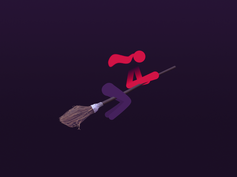 Acrobat Witch 2d 3d after effects broom rubberhose