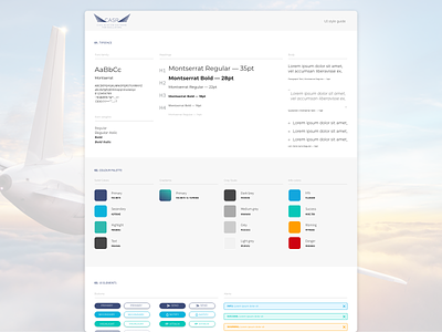 UI style guide adobe xd aircraft airline airplane components crm design system elements saas software style tile styleguide ui ui guide xd
