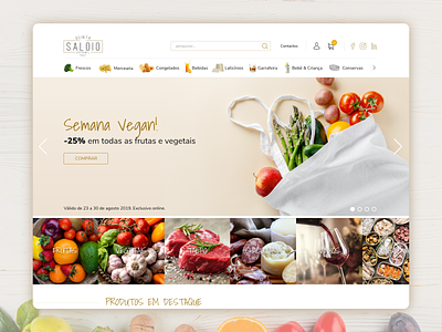 Quinta do Saloio - Home Page adobe xd ecommerce gourmet supermarket ui ux