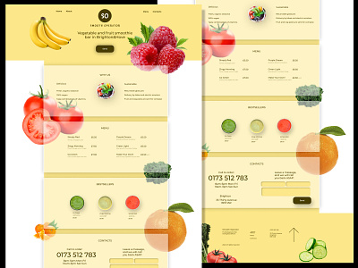 Smoothie bar landing page concept concept delivery design food fruit landing landing page ui ux veg web web design yellow