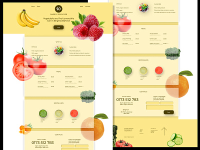 Smoothie bar landing page concept