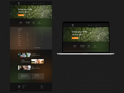 Investing Platform Web Service -- First Page dark mode design first page uiux uxui web webdesign