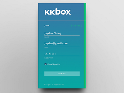 Day001 Signup 001 dailyui kkbox sign up