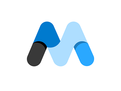 MemberStack Logo Refresh blue flat flat 3d logo logo design logo redesign shadow wavy