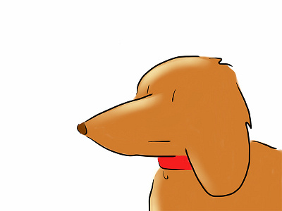 Dog Close Up dachshund digital illustration