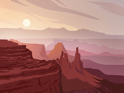 The Southwest is Calling canyons illustration landscape national parks poster southwest sunrise