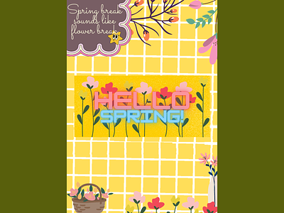 Hello Spring!! blooms branding design flowers graphic design illustration poster poster design spring