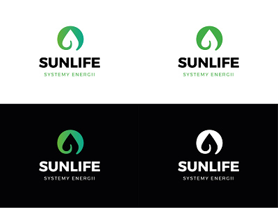 SUNLIFE Systemy Energii branding graphic design green leaf logo photovoltaic sunlife