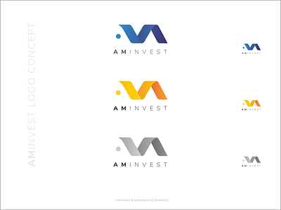AM Invest logo branding company design invest logo vector