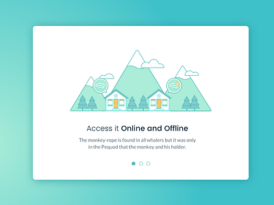 Feature Illustration cloud feature house illustration mountain offline online tree