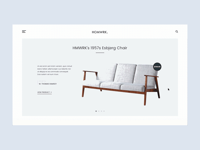 Search Feature Transition chair clean furniture search transition ui website