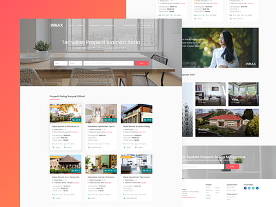 Inmax Property - Website Redesign apartement homepage house listing property ui ux website