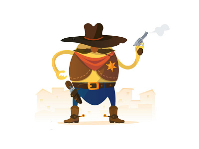 Lemon sheriff 2d illustration character design lemon sheriff