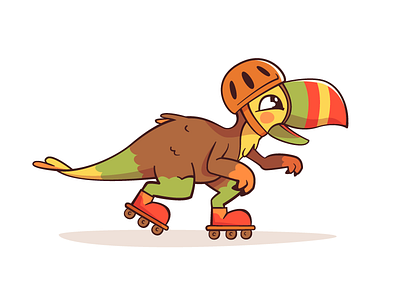 Roger The Dino 2d illustration character design dinosaur