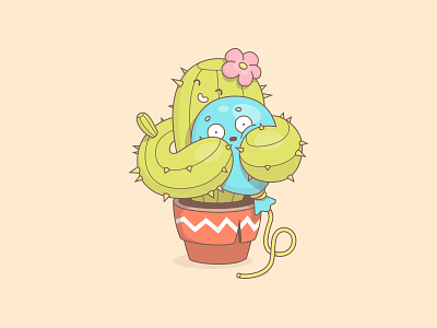 Cactus cactus cartoon character illustration lovehurts