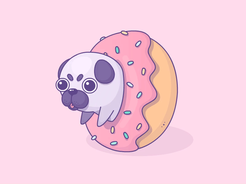 Little Pug animation big troubles colour dog illustration pet pug