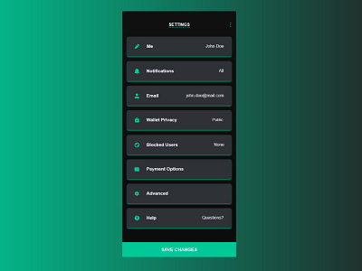 #DailyUI #007 Settings !