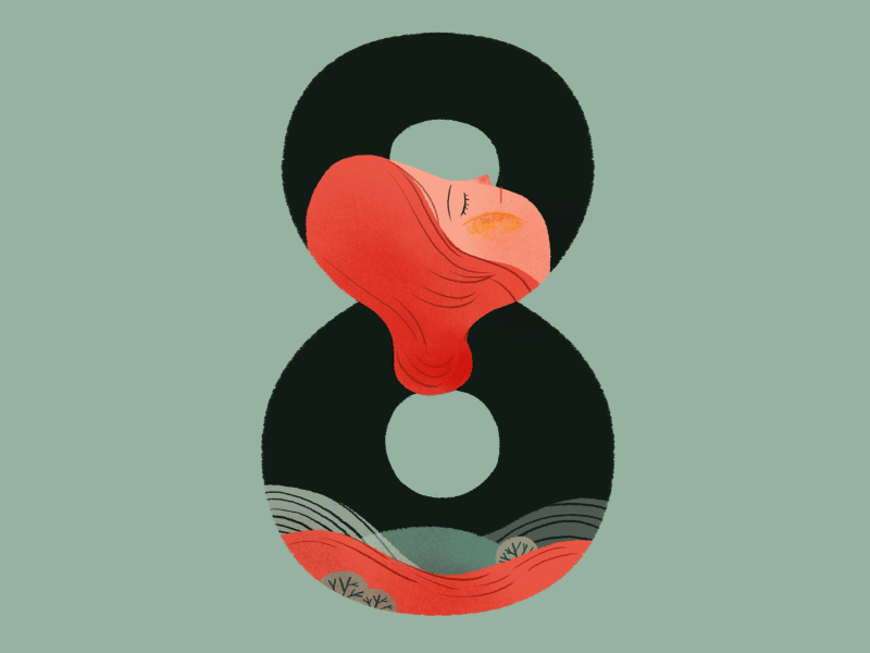 Eight 36daysoftype 8 eight girl illustration illustration art illustrator motion graphic motiongraphics number numbers